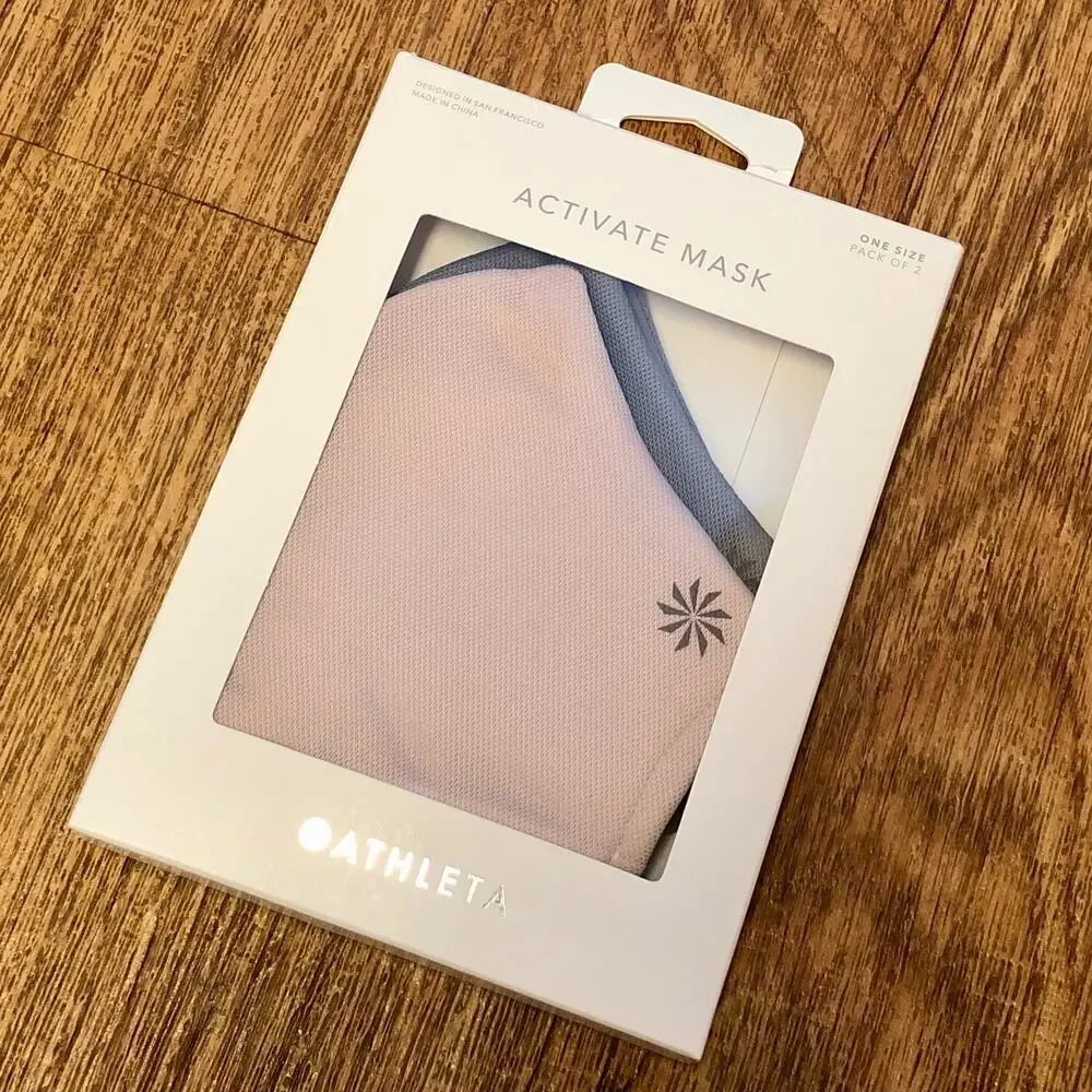 Athleta Activate Facial Mask Two Pack Pink and Osprey Gray